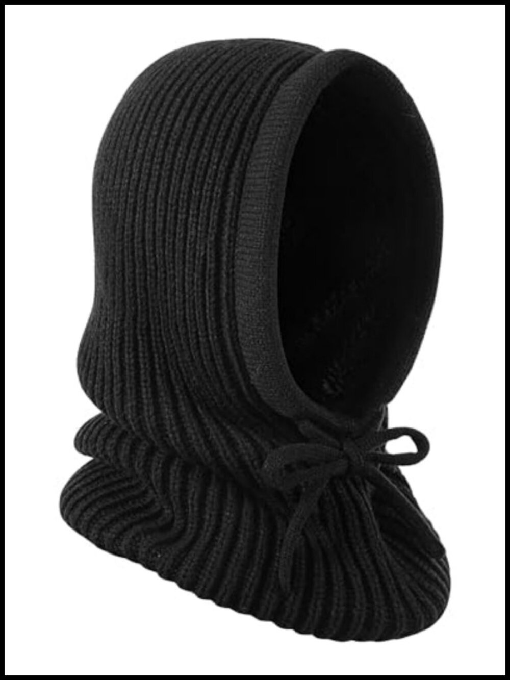Knit Balaclava Hooded Scarf Fleece Lined Winter Ski Neck Warmer Beanie